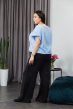Костюм 25.2664 б Льон, Чорний+небесний, 48(XL), 50(ХХL), 52(3XL) - Зображення 3