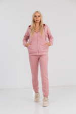 Костюм жіночий 22.1417, 42(S), 44(M), 46(L), 48(XL), пудра, стиль casual (кежуал), замшевий костюм на замку