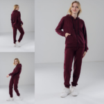 Костюм жіночий 22.1417, 46(L), 48(XL), бордо, стиль casual (кежуал), замшевий костюм на замку