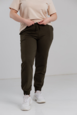 Штани жіночі 20.493, 48(XL), 50(2XL), 52(3XL), хакі 2, спортивні джогери великих розмірів