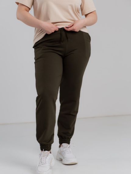 Штани жіночі 20.493, 48(XL), 50(2XL), 52(3XL), хакі 2, спортивні джогери великих розмірів