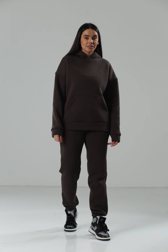 fnpnbkxoz21ovgrolltbompu-large Костюм жіночий 22.1726, 40(XS), 42(S), 44(M), хакі 2, спортивний утеплений костюм, кофта з капюшоном та кишенею-кенгуру - Зображення 1