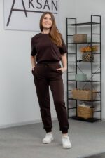Pants 25.493 two-thread knit fabric, color Dark chocolate, 42(S), 44(M), 46(L), 48(XL) - Image 4