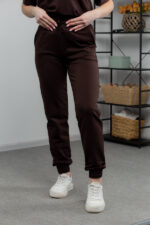 Pants 25.493 two-thread knit fabric, color Dark chocolate, 42(S), 44(M), 46(L), 48(XL)
