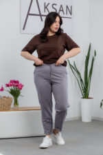Штани 22.1530 с.б Трикотаж двухнитка, колір Темно сірий, 54(4XL), 56(5XL), 58(6XL) - Зображення 4