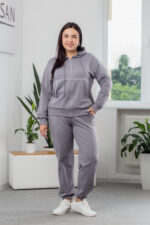 Komplet 25.2729 dzianina dresowa dwunitkowa, kolor Ciemnoszary, 48(XL), 50(XXL), 52(3XL)