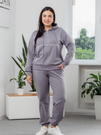 Костюм 25.2729 б Трикотаж двонитка, колір Темно сірий, 48(XL), 50(ХХL), 52(3XL)