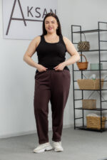 Штани 22.1530 с.б Трикотаж двухнитка, колір Темний шоколад, 54(4XL), 56(5XL), 58(6XL) - Зображення 4