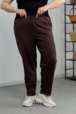 Штани 22.1530 с.б Трикотаж двухнитка, колір Темний шоколад, 54(4XL), 56(5XL), 58(6XL)