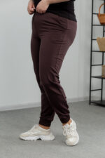 Pantaloni 25.493 tricot dublu, culoare Ciocolata inchisa, 48(XL), 50(XXL), 52(3XL) - Image 2