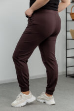 Pantaloni 25.493 tricot dublu, culoare Ciocolata inchisa, 48(XL), 50(XXL), 52(3XL) - Image 3