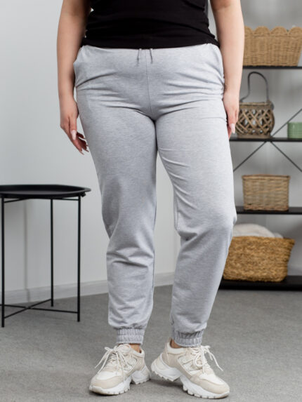 Штани 25.493 б Трикотаж двухнитка, колір Меланж, 48(XL), 50(ХХL), 52(3XL)