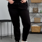 Pantaloni 25.493 tricot dublu, culoare Negru, 50(XXL), 52(3XL), 54(4XL)