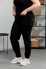 Pantaloni 25.493 tricot dublu, culoare Negru, 56(5XL), 58(6XL), 60(7XL) - Image 2