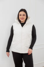 Жилетка 24.2548 б Плащівка Лаке, колір Молочний, 48(XL), 50(ХХL), 52(3XL)