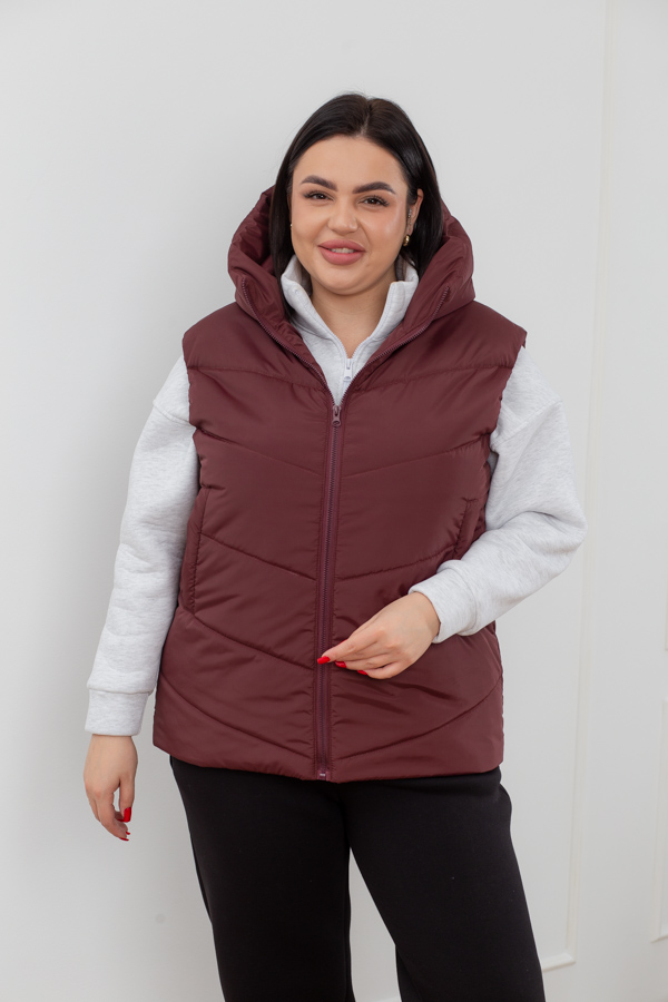 img_3422.jpg Жилетка 24.2548 б Плащівка Лаке, Бургун, 48(XL), 50(ХХL), 52(3XL) - Зображення 1