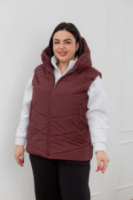 Жилетка 24.2548 б Плащівка Лаке, Бургун, 48(XL), 50(ХХL), 52(3XL) - Зображення 4