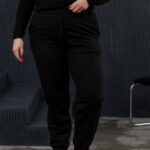 Pantaloni 20.493 tricot dublu, culoare Negru, 50(XXL), 52(3XL), 54(4XL)