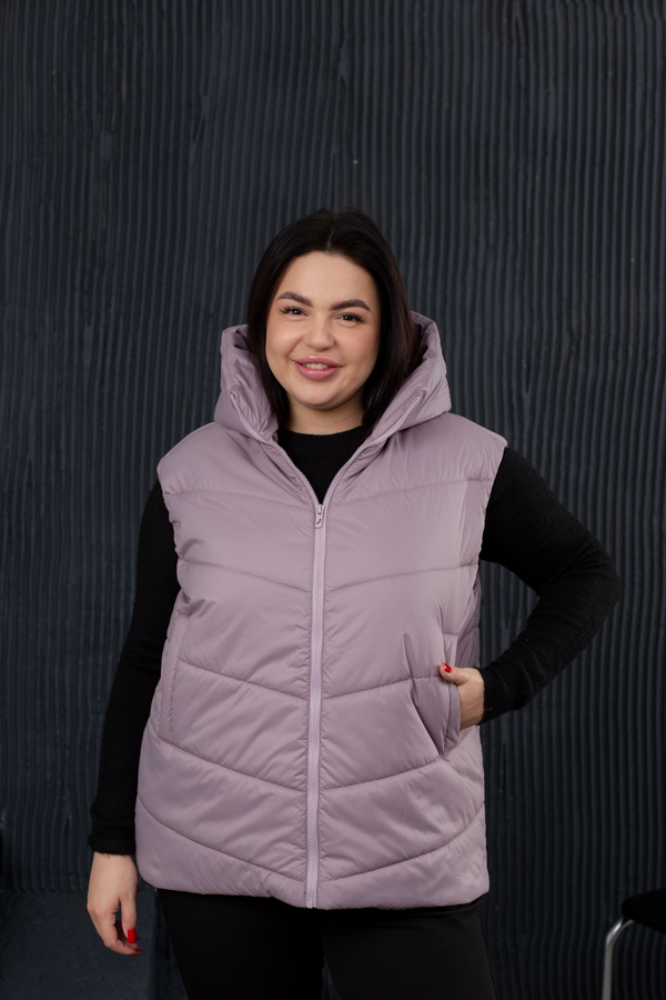 img_4031.jpg Жилетка 24.2548 с.б Плащівка Лаке, колір Баклажан, 54(4XL), 56(5XL), 58(6XL) - Зображення 1