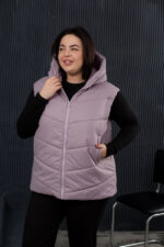 Жилетка 24.2548 с.б Плащівка Лаке, колір Баклажан, 54(4XL), 56(5XL), 58(6XL) - Зображення 4
