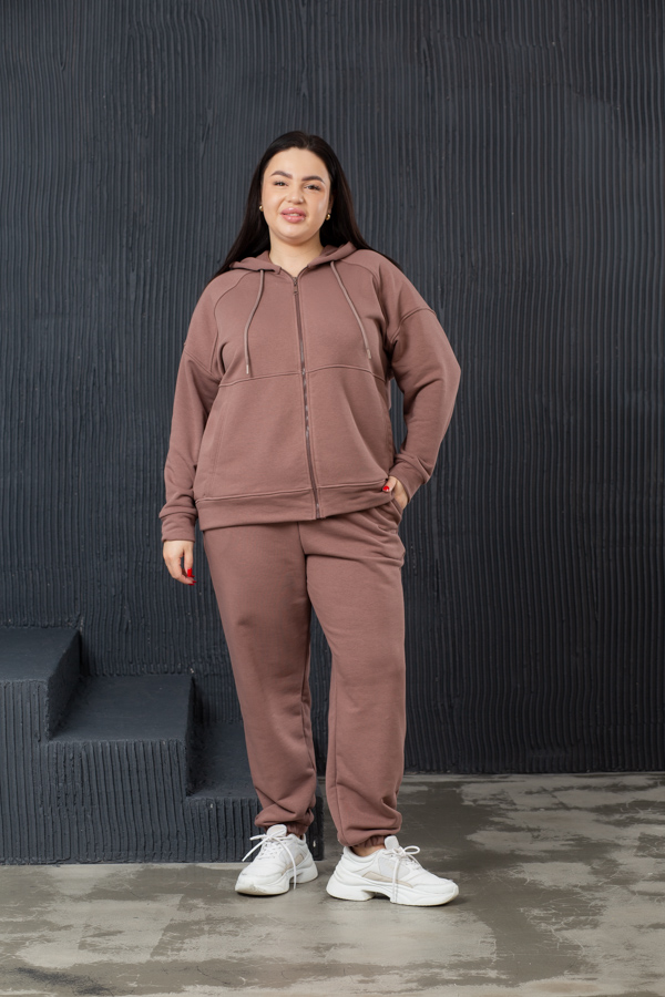 img_4300.jpg Костюм 23.2208 с.б Трикотаж петля, колір Кавовий, 54(4XL), 56(5XL), 58(6XL) - Зображення 1