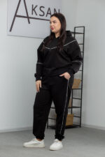 Костюм 25.2628 б Трикотаж двухнитка, колір Чорний, 48(XL), 50(ХХL), 52(3XL) - Зображення 2