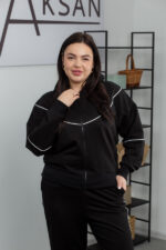 Костюм 25.2628 б Трикотаж двухнитка, колір Чорний, 48(XL), 50(ХХL), 52(3XL) - Зображення 4