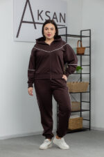 Костюм 25.2628 б Трикотаж двухнитка, колір Темний шоколад, 48(XL), 50(ХХL), 52(3XL)