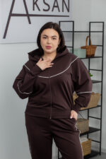 Костюм 25.2628 б Трикотаж двухнитка, колір Темний шоколад, 48(XL), 50(ХХL), 52(3XL) - Зображення 4