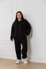 Костюм 23.2208 с.б Трикотаж петля, колір Чорний, 54(4XL), 56(5XL), 58(6XL)