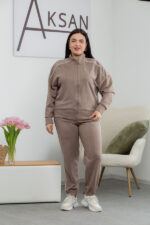 Костюм 25.2611 б Замш тонкий, колір Какао, 48(XL), 50(ХХL), 52(3XL)