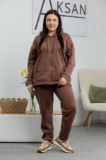 Костюм 22.1417 с.б Замш тонкий, колір Світло шоколадний, 56(5XL), 58(6XL), 60(7XL)