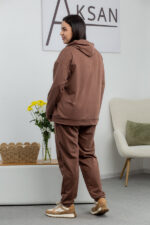 Костюм 22.1417 с.б Замш тонкий, колір Світло шоколадний, 56(5XL), 58(6XL), 60(7XL) - Зображення 3