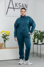 Костюм 25.2611 б Замш тонкий, колір Смарагдовий, 48(XL), 50(ХХL), 52(3XL)