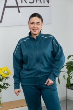 Костюм 25.2611 б Замш тонкий, колір Смарагдовий, 48(XL), 50(ХХL), 52(3XL) - Зображення 4