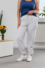 Pantaloni 25.2730 tricot dublu, culoare Melanj, 48(XL), 50(XXL), 52(3XL)