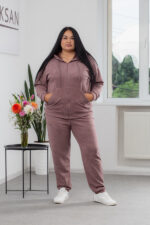 Костюм 22.1417 с.б Замш тонкий, колір Кавовий, 56(5XL), 58(6XL), 60(7XL)
