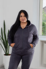 Костюм 22.1417 с.б Замш тонкий, колір Графіт, 56(5XL), 58(6XL), 60(7XL) - Зображення 4
