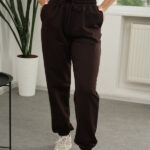 Pantaloni 25.2730 tricot dublu, culoare Ciocolată , 42(S), 44(M), 46(L)