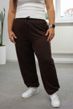 Pantaloni 25.2730 tricot dublu, culoare Ciocolata inchisa, 48(XL), 50(XXL), 52(3XL)