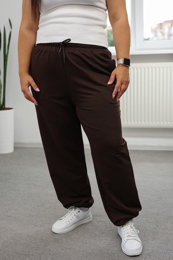 kris0574.jpg Pantaloni 25.2730 tricot dublu, culoare Ciocolata inchisa, 48(XL), 50(XXL), 52(3XL) - Image 1