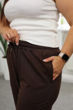 Pantaloni 25.2730 tricot dublu, culoare Ciocolata inchisa, 48(XL), 50(XXL), 52(3XL) - Image 2