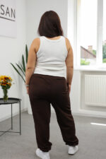 Pantaloni 25.2730 tricot dublu, culoare Ciocolata inchisa, 48(XL), 50(XXL), 52(3XL) - Image 3