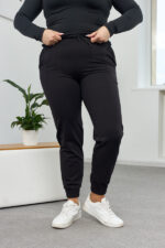 Pantaloni 25.493 tricot dublu, culoare Negru, 44(M), 46(L), 48(XL), 50(XXL)