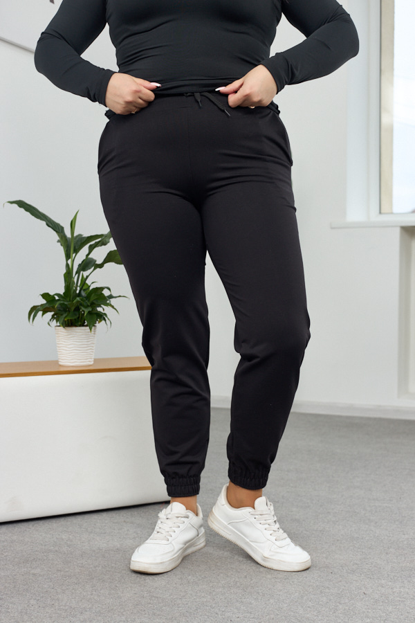 sera5218-1.jpg Pantaloni 25.493 tricot dublu, culoare Negru, 44(M), 46(L), 48(XL), 50(XXL) - Image 1