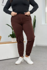 Pantaloni 25.493 tricot dublu, culoare Ciocolata inchisa, 44(M), 46(L), 48(XL), 50(XXL)