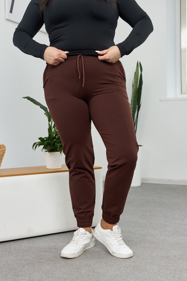 sera5232.jpg Pantaloni 25.493 tricot dublu, culoare Ciocolata inchisa, 44(M), 46(L), 48(XL), 50(XXL) - Image 1