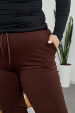 Pantaloni 25.493 tricot dublu, culoare Ciocolata inchisa, 44(M), 46(L), 48(XL), 50(XXL) - Image 3