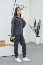 Set 26.2200 piele întoarsă subțire, culoare Grafit, 42(S), 44(M), 46(L) - Image 2