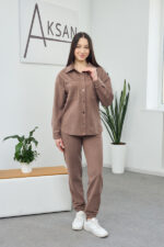 Set 26.2200 dünnes Wildleder, Farbe Helle Schokolade, 42(S), 44(M), 46(L)